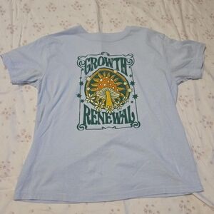 Mighty Fine blue graphic t-shirt with mushroom graphic Size medium